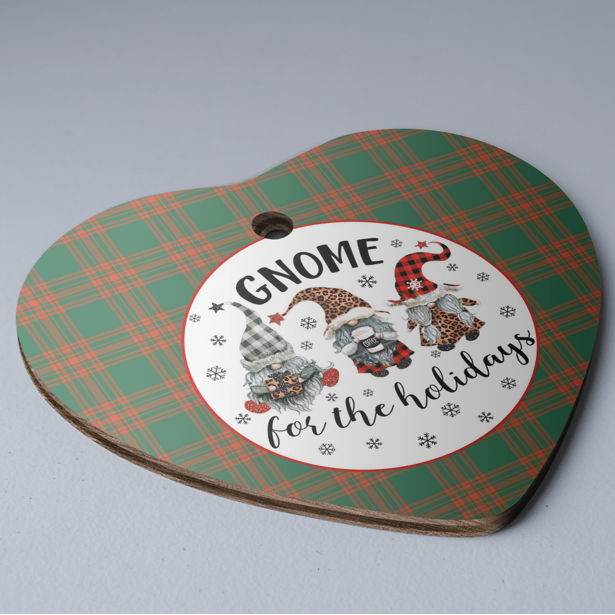 Clan Menzies Green Ancient Tartan Tartan Crest Gnome Heart Ceramic Ornament BK67 Menzies Green Ancient Tartan Tartan Christmas   