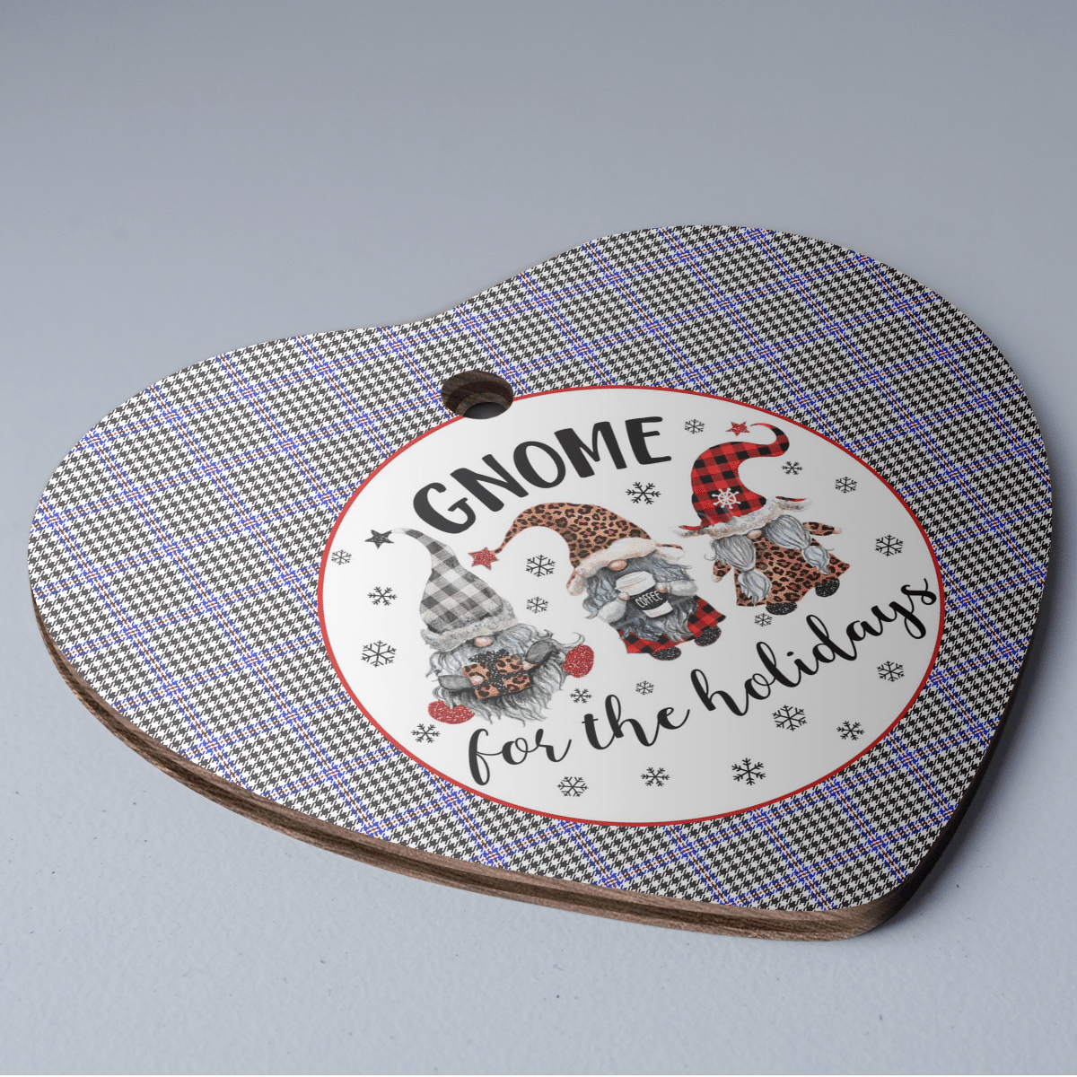Clan Sir Walter Scott Tartan Tartan Crest Gnome Heart Ceramic Ornament LQ92 Sir Walter Scott Tartan Tartan Christmas   