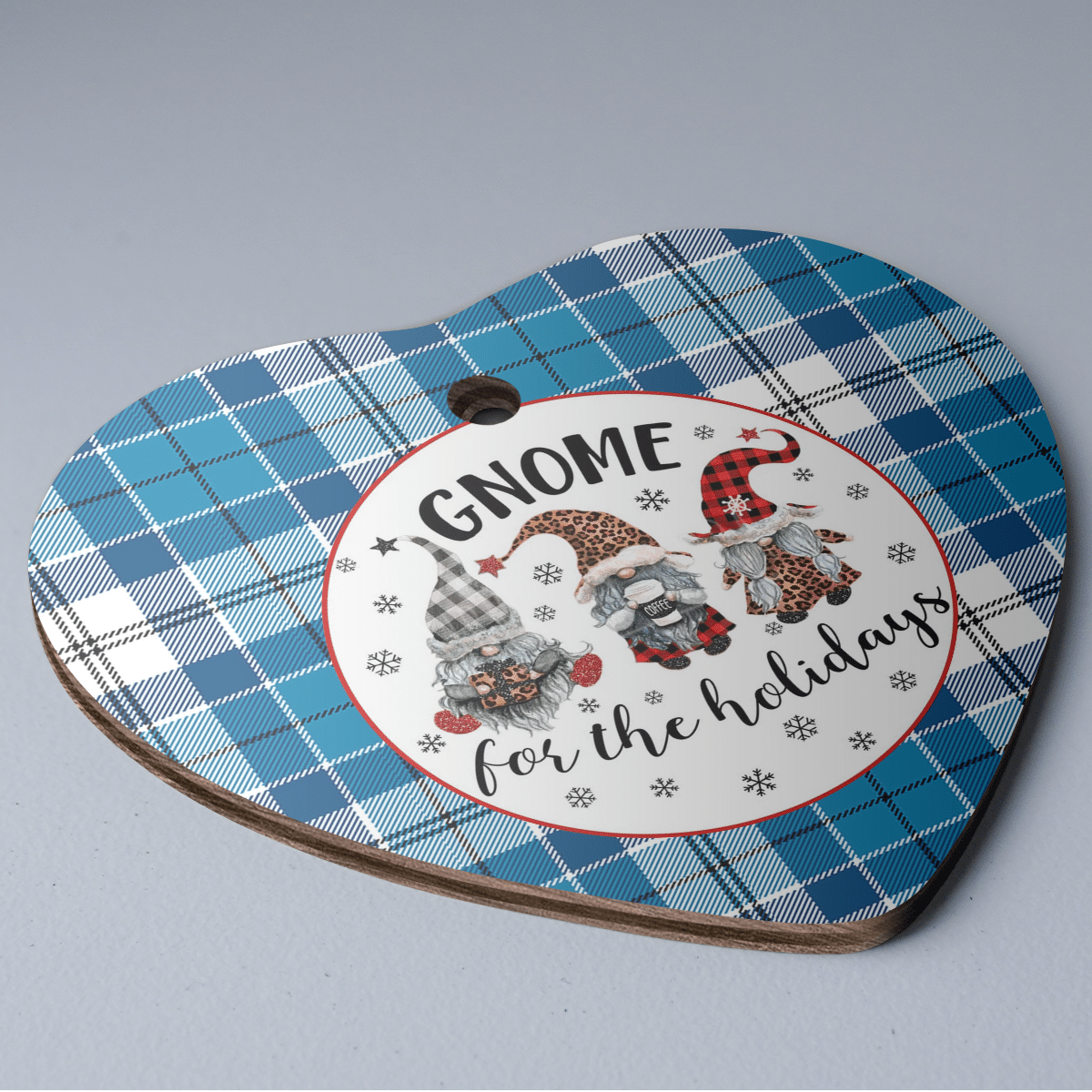 Clan Roberton Tartan Tartan Crest Gnome Heart Ceramic Ornament NW66 Roberton Tartan Tartan Christmas   