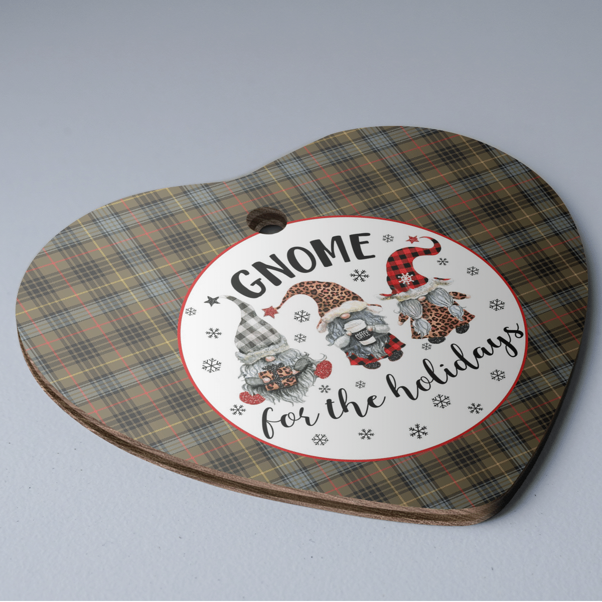 Clan Stewart Hunting Weathered Tartan Tartan Crest Gnome Heart Ceramic Ornament GI43 Stewart Hunting Weathered Tartan Tartan Christmas   