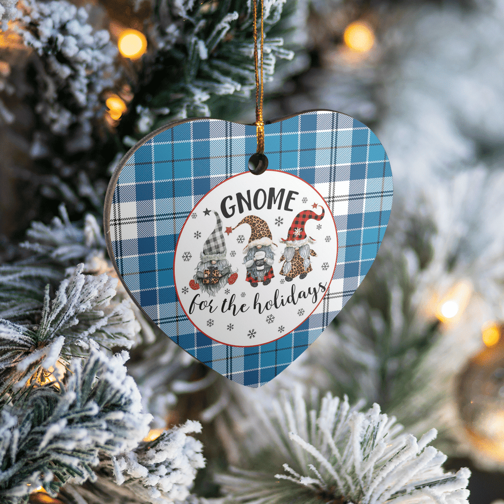 Clan Roberton Tartan Tartan Crest Gnome Heart Ceramic Ornament NW66 Roberton Tartan Tartan Christmas   
