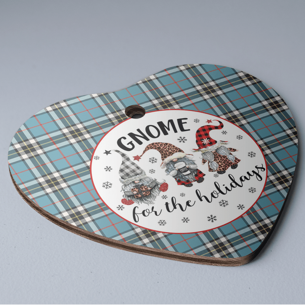 Clan Thomson Tartan Tartan Crest Gnome Heart Ceramic Ornament CX49 Thomson Tartan Tartan Christmas   