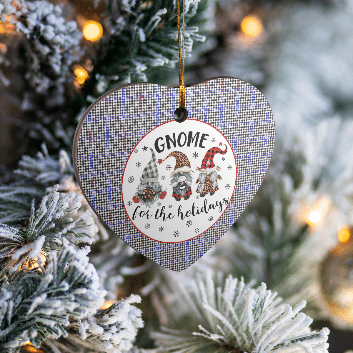 Clan Sir Walter Scott Tartan Tartan Crest Gnome Heart Ceramic Ornament LQ92 Sir Walter Scott Tartan Tartan Christmas   