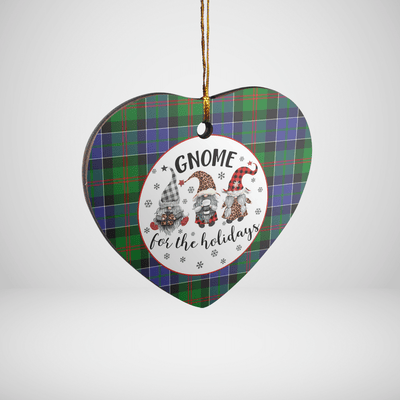 Clan Paterson Tartan Tartan Crest Gnome Heart Ceramic Ornament SD56