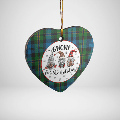Clan Polaris Military Tartan Tartan Crest Gnome Heart Ceramic Ornament FG82