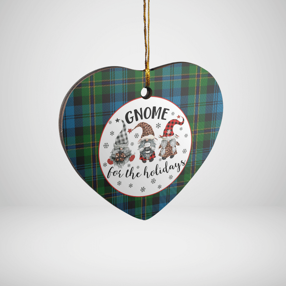 Clan Polaris Military Tartan Tartan Crest Gnome Heart Ceramic Ornament FG82 Polaris Military Tartan Tartan Christmas   