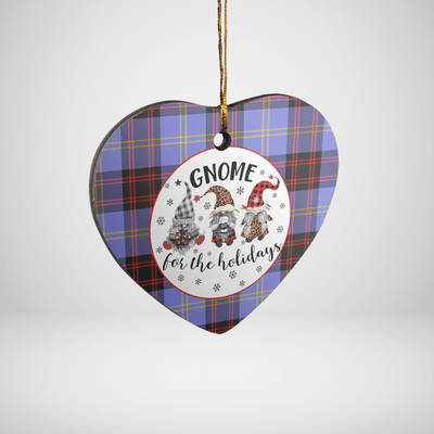 Clan Rutherford Tartan Tartan Crest Gnome Heart Ceramic Ornament GS79