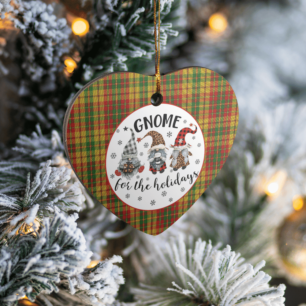 Clan Strathearn Modern Tartan Tartan Crest Gnome Heart Ceramic Ornament PF20 Strathearn Modern Tartan Tartan Christmas   
