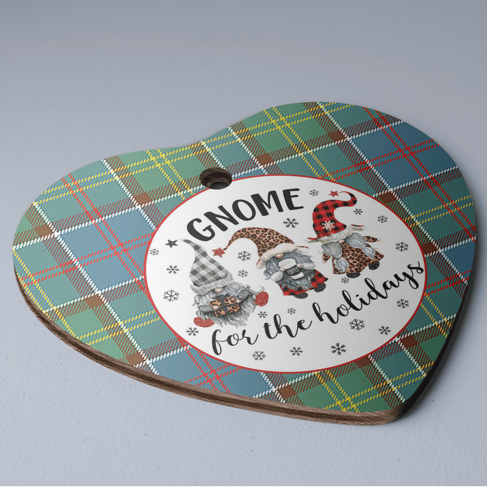Clan Whitelaw Tartan Tartan Crest Gnome Heart Ceramic Ornament RZ71 Whitelaw Tartan Tartan Christmas   