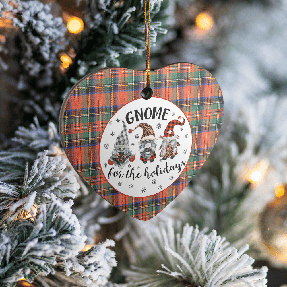 Clan Stewart Royal Ancient Tartan Tartan Crest Gnome Heart Ceramic Ornament FQ31 Stewart Royal Ancient Tartan Tartan Christmas   