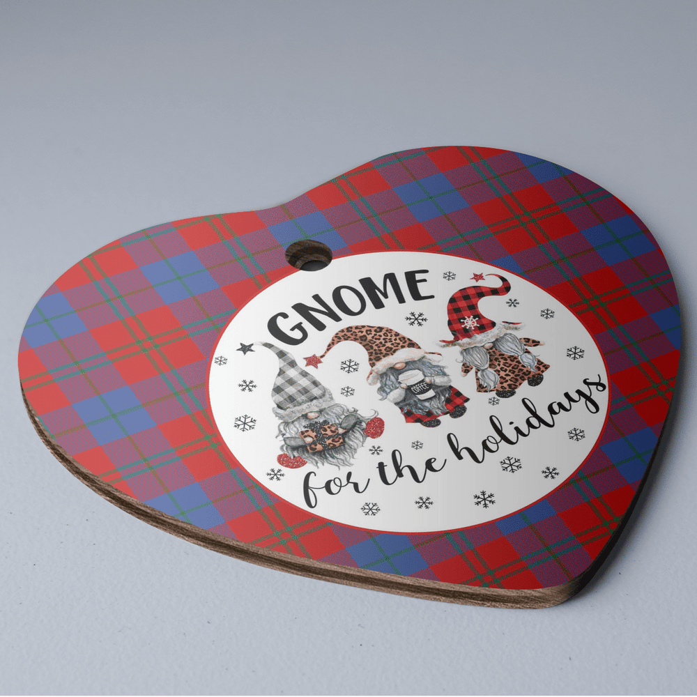 Clan Witherspoon Tartan Tartan Crest Gnome Heart Ceramic Ornament FP18 Witherspoon Tartan Tartan Christmas   