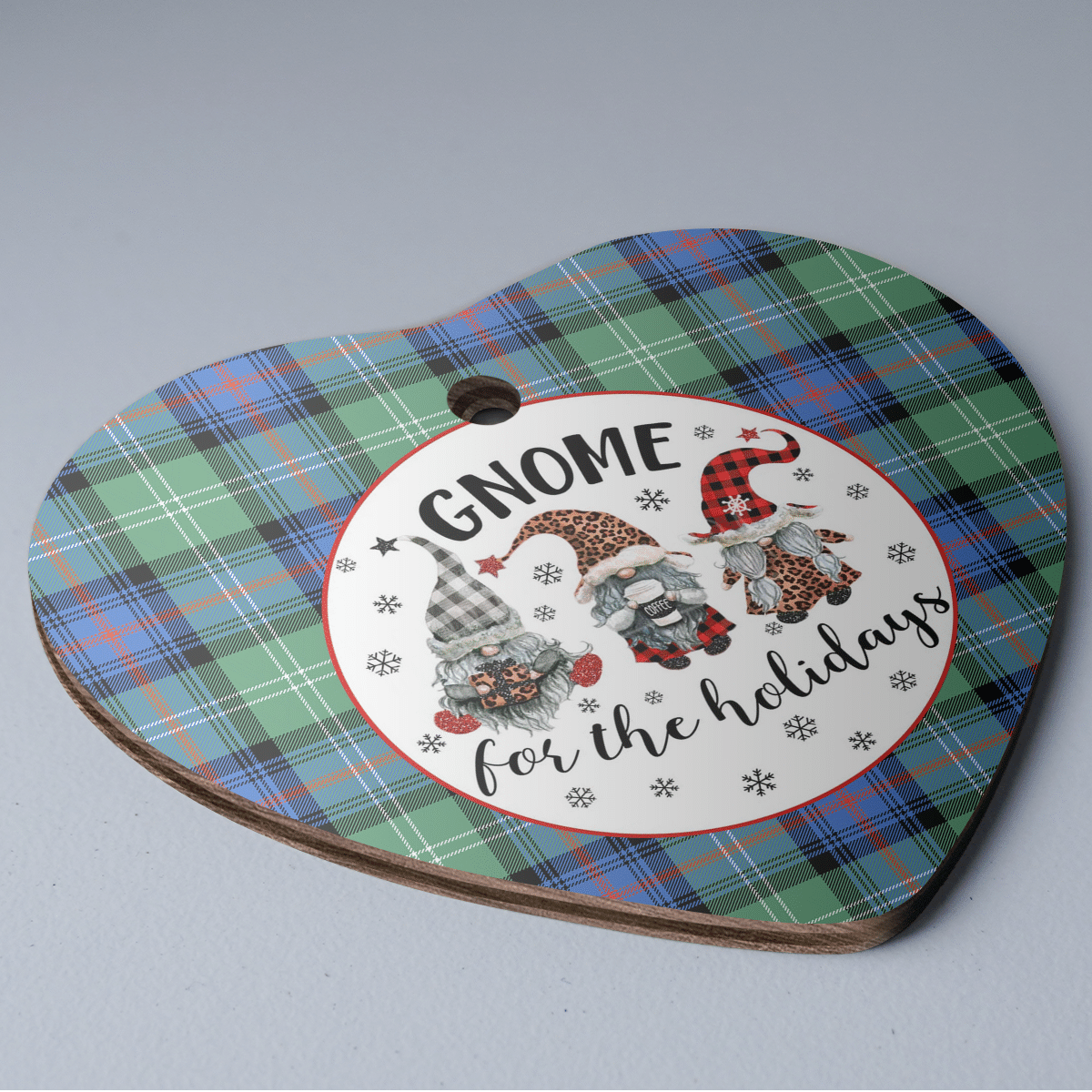 Clan Sutherland Old Ancient Tartan Tartan Crest Gnome Heart Ceramic Ornament ES19 Sutherland Old Ancient Tartan Tartan Christmas   