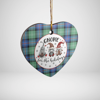 Clan Sutherland Old Ancient Tartan Tartan Crest Gnome Heart Ceramic Ornament