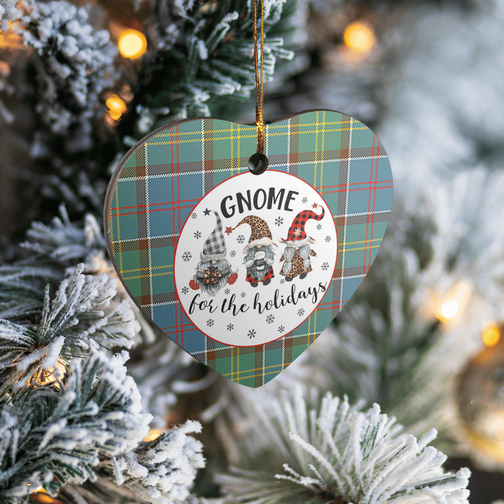 Clan Whitelaw Tartan Tartan Crest Gnome Heart Ceramic Ornament RZ71 Whitelaw Tartan Tartan Christmas   