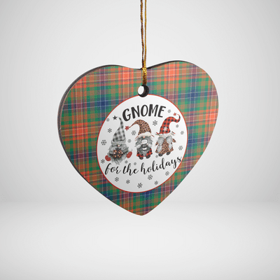 Clan Wilson Ancient Tartan Tartan Crest Gnome Heart Ceramic Ornament
