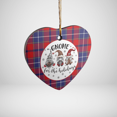 Clan Wishart Dress Tartan Tartan Crest Gnome Heart Ceramic Ornament