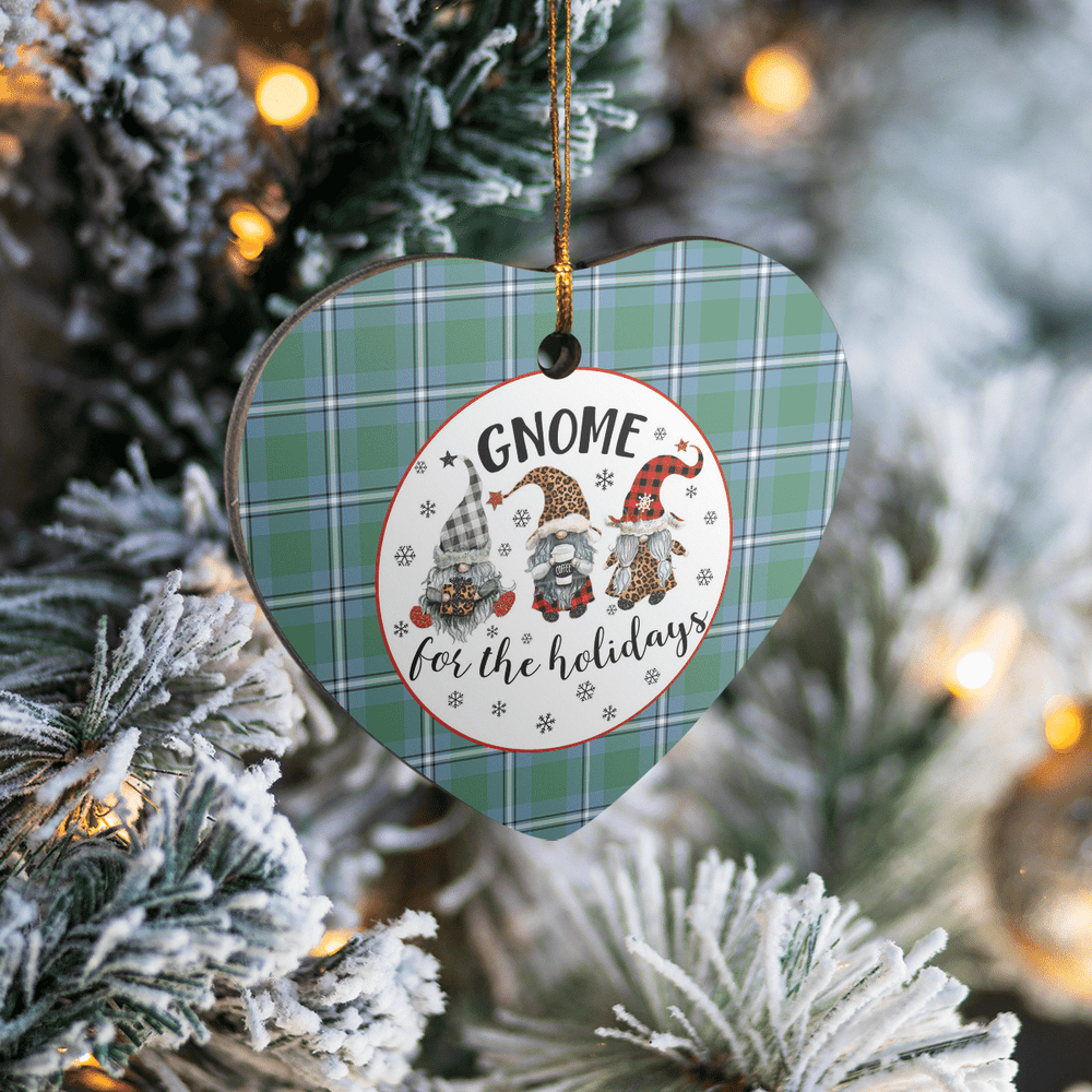 Clan Irvine Tartan Tartan Crest Gnome Heart Ceramic Ornament IG26 Irvine Tartan Tartan Christmas   