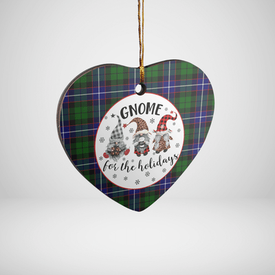 Clan Russell Modern Tartan Tartan Crest Gnome Heart Ceramic Ornament ZS64