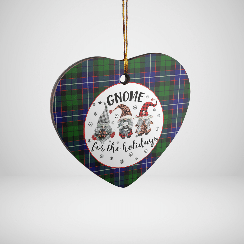 Clan Russell Modern Tartan Tartan Crest Gnome Heart Ceramic Ornament ZS64 Russell Modern Tartan Tartan Christmas   