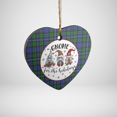 Clan Robertson Hunting Modern Tartan Tartan Crest Gnome Heart Ceramic Ornament ES80