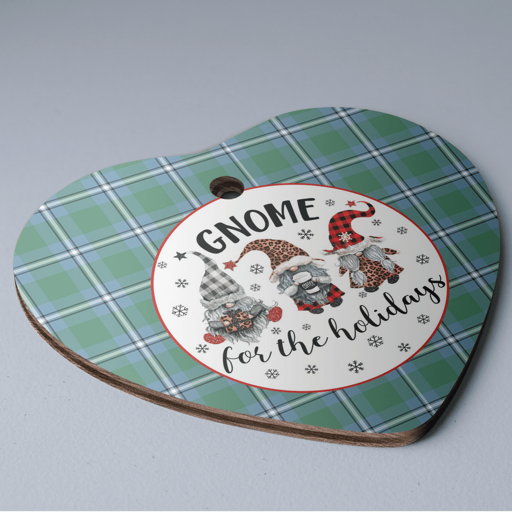 Clan Irvine Tartan Tartan Crest Gnome Heart Ceramic Ornament IG26 Irvine Tartan Tartan Christmas   