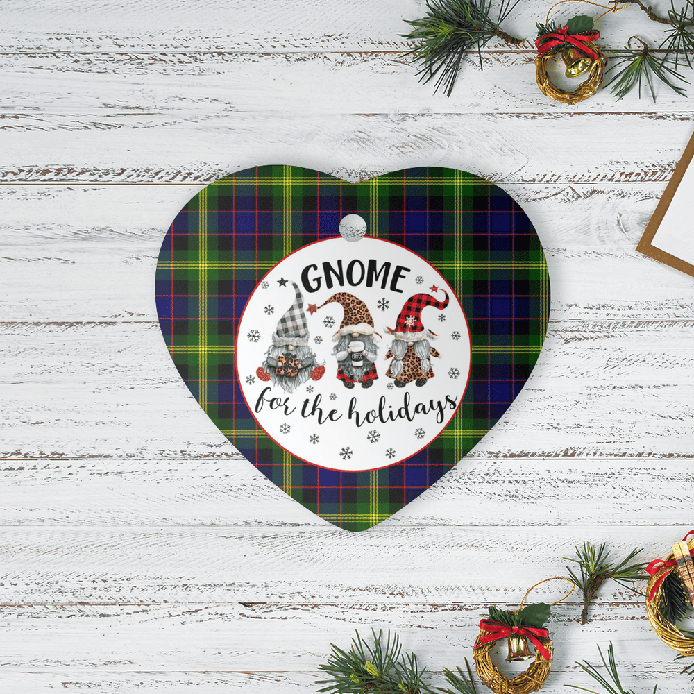 Clan Watson Modern Tartan Tartan Crest Gnome Heart Ceramic Ornament UE74 Watson Modern Tartan Tartan Christmas   