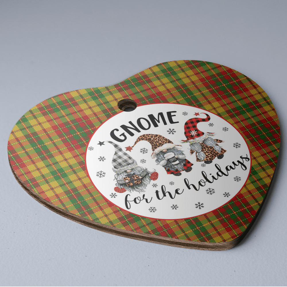 Clan Strathearn Modern Tartan Tartan Crest Gnome Heart Ceramic Ornament PF20 Strathearn Modern Tartan Tartan Christmas   