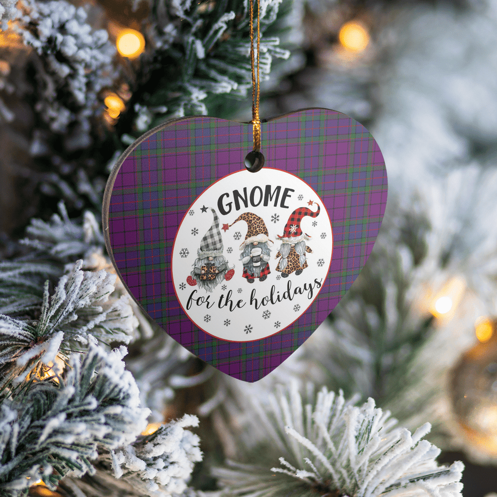 Clan Wardlaw Tartan Tartan Crest Gnome Heart Ceramic Ornament ZH53 Wardlaw Tartan Tartan Christmas   