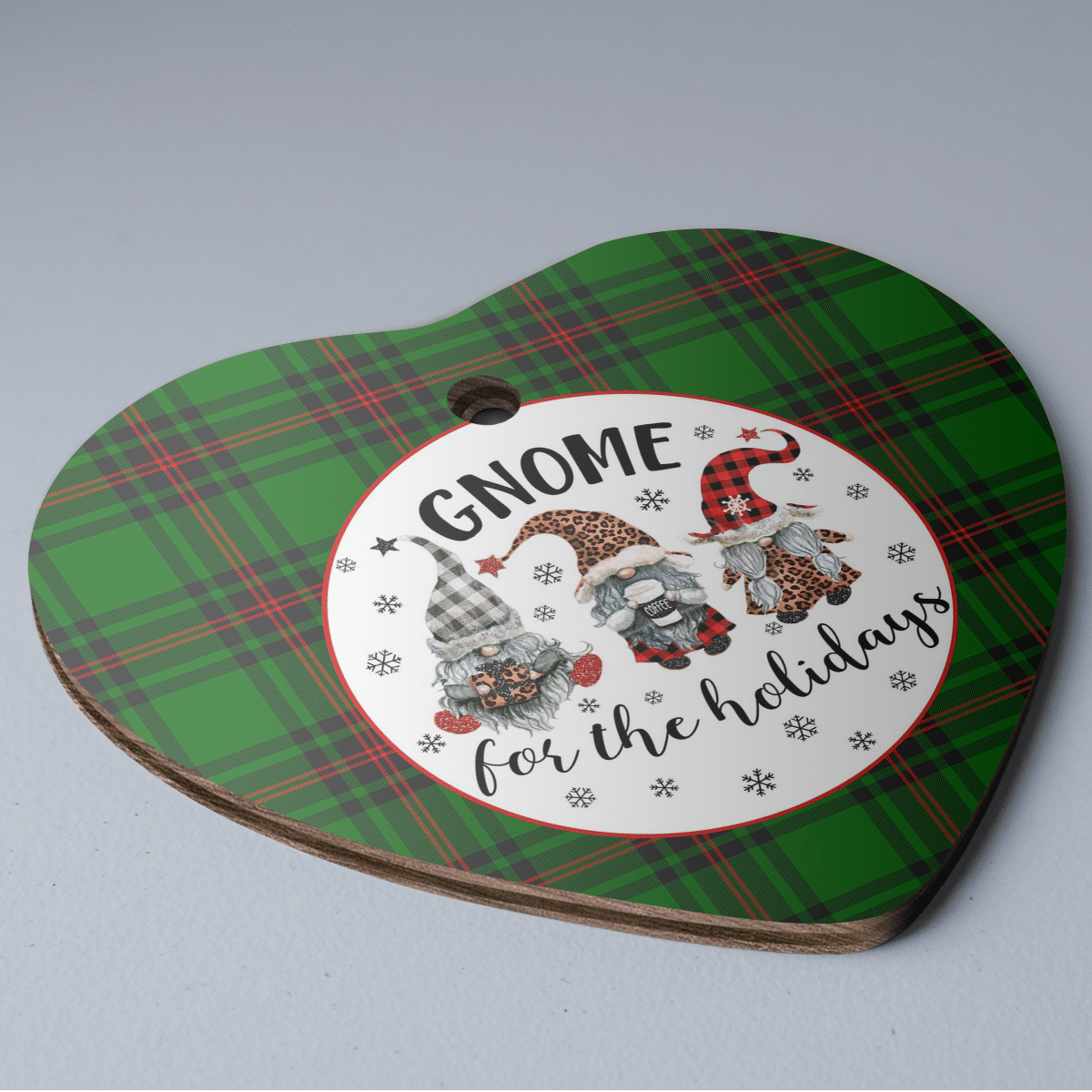 Clan Orrock (Fife) Tartan Tartan Crest Gnome Heart Ceramic Ornament ZL25 Orrock (Fife) Tartan Tartan Christmas   