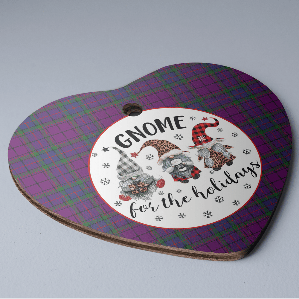 Clan Wardlaw Tartan Tartan Crest Gnome Heart Ceramic Ornament ZH53 Wardlaw Tartan Tartan Christmas   