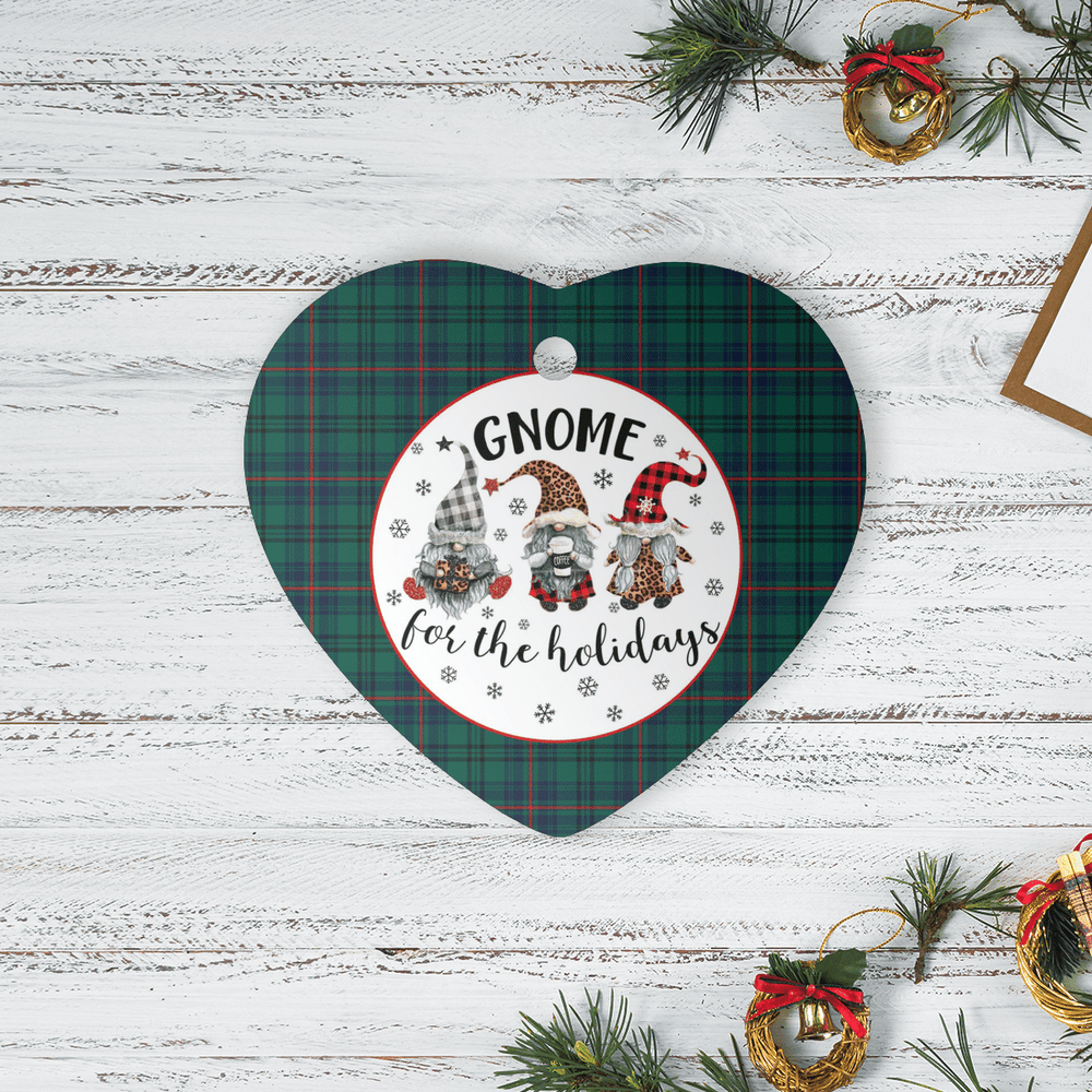 Clan Walker Tartan Tartan Crest Gnome Heart Ceramic Ornament RF69 Walker Tartan Tartan Christmas   