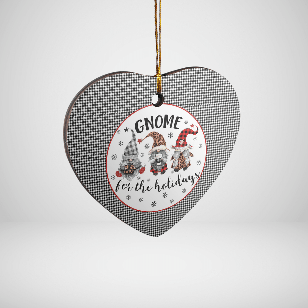 Clan Shepherd Tartan Tartan Crest Gnome Heart Ceramic Ornament YM25 Shepherd Tartan Tartan Christmas   