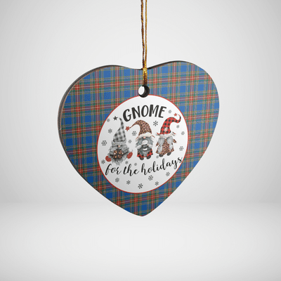 Clan MacBeth Ancient Tartan Tartan Crest Gnome Heart Ceramic Ornament