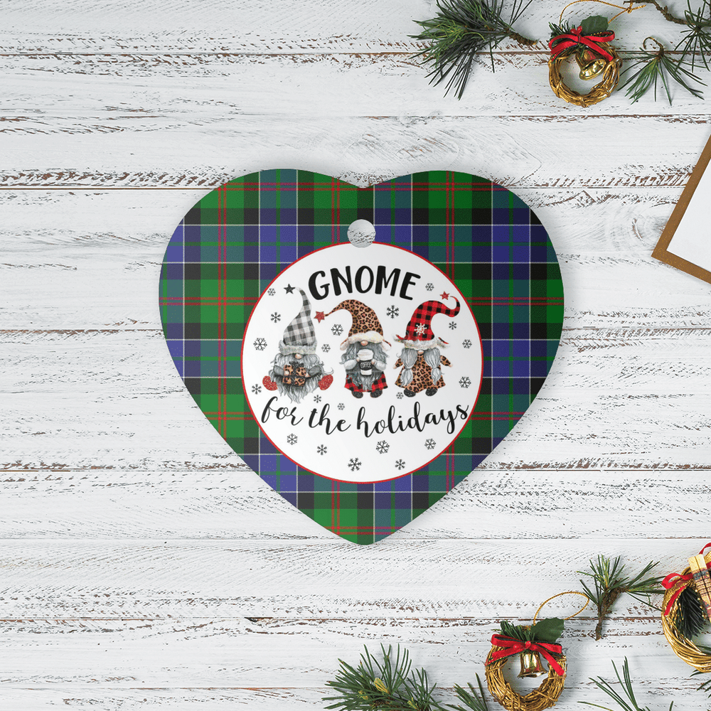 Clan Paterson Tartan Tartan Crest Gnome Heart Ceramic Ornament AY32 Paterson Tartan Tartan Christmas   