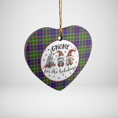 Clan Whitefoord Tartan Tartan Crest Gnome Heart Ceramic Ornament UK30 Whitefoord Tartan Tartan Christmas   