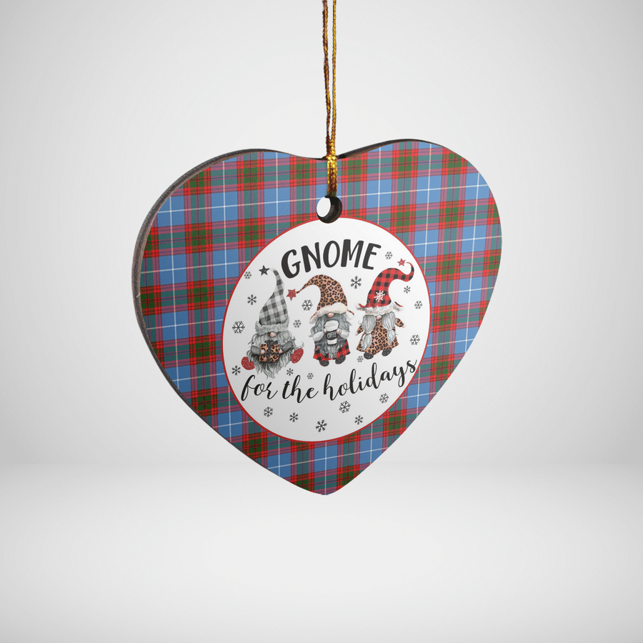 Clan Pentland (Edinburgh) Tartan Tartan Crest Gnome Heart Ceramic Ornament RT91 Pentland (Edinburgh) Tartan Tartan Christmas   