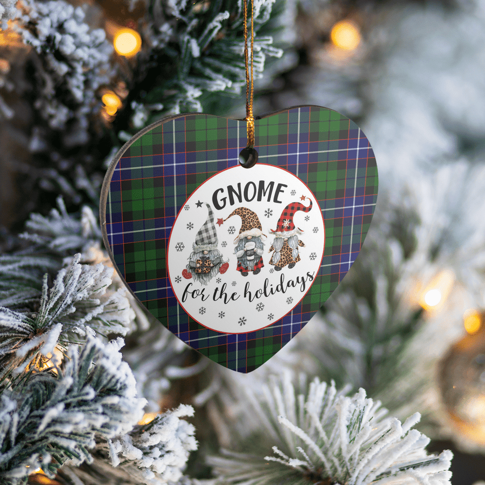 Clan Russell Modern Tartan Tartan Crest Gnome Heart Ceramic Ornament LB65 Russell Modern Tartan Tartan Christmas   