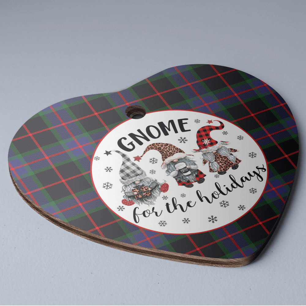 Clan Nairn Tartan Tartan Crest Gnome Heart Ceramic Ornament PZ28 Nairn Tartan Tartan Christmas   