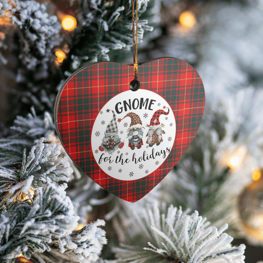 Clan Munro Modern 1 Tartan Tartan Crest Gnome Heart Ceramic Ornament TL86 Munro Modern 1 Tartan Tartan Christmas   