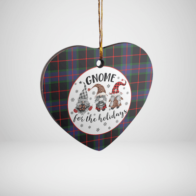 Clan Nairn Tartan Tartan Crest Gnome Heart Ceramic Ornament