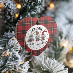 Clan Wallace Hunting Tartan Tartan Crest Gnome Heart Ceramic Ornament KL12 Wallace Hunting Tartan Tartan Christmas   