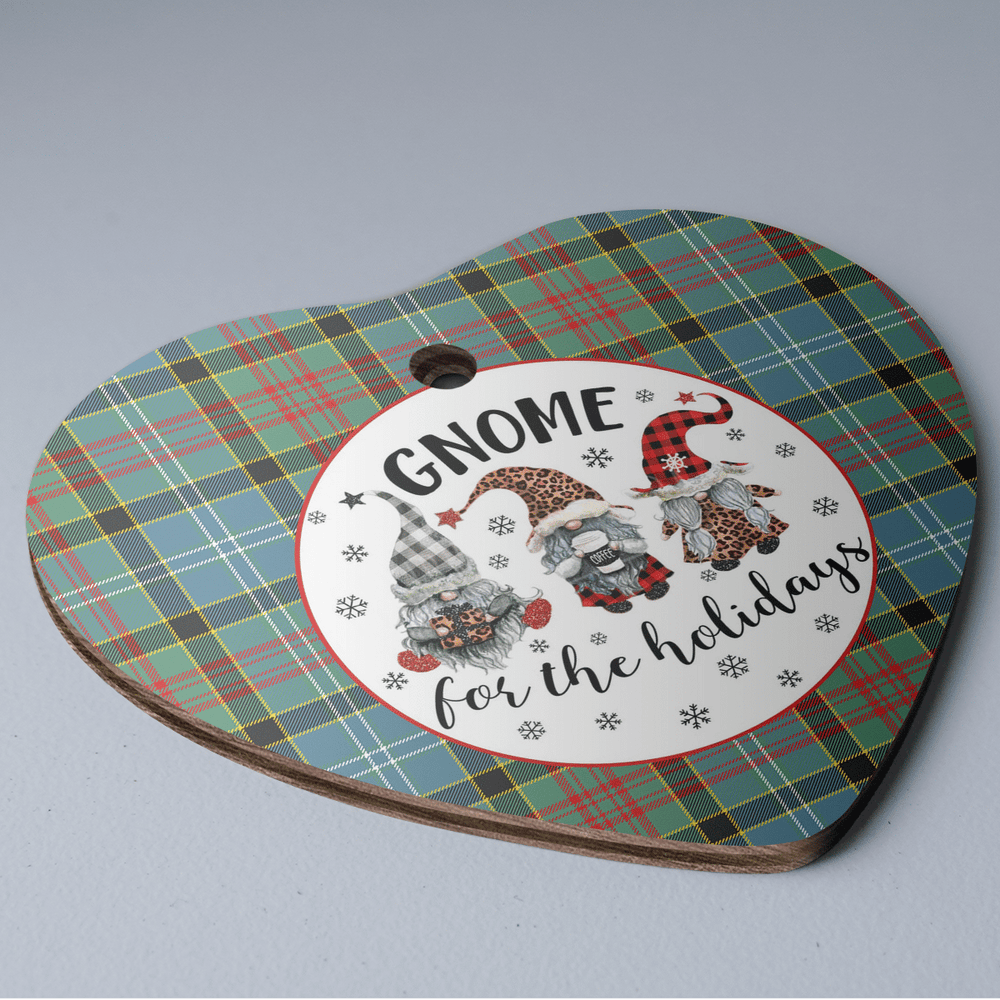Clan Paisley District Tartan Tartan Crest Gnome Heart Ceramic Ornament RM69 Paisley District Tartan Tartan Christmas   