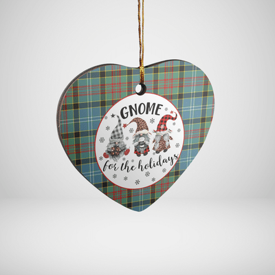 Clan Paisley District Tartan Tartan Crest Gnome Heart Ceramic Ornament