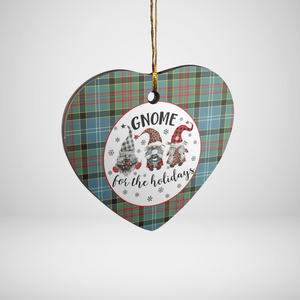 Clan Paisley District Tartan Tartan Crest Gnome Heart Ceramic Ornament RM69 Paisley District Tartan Tartan Christmas   