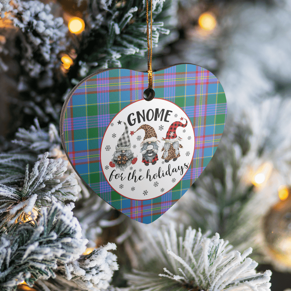 Clan Ralston Tartan Tartan Crest Gnome Heart Ceramic Ornament CQ56 Ralston Tartan Tartan Christmas   