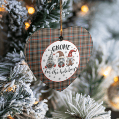 Clan Sutherland Weathered Tartan Tartan Crest Gnome Heart Ceramic Ornament FN96 Sutherland Weathered Tartan Tartan Christmas   