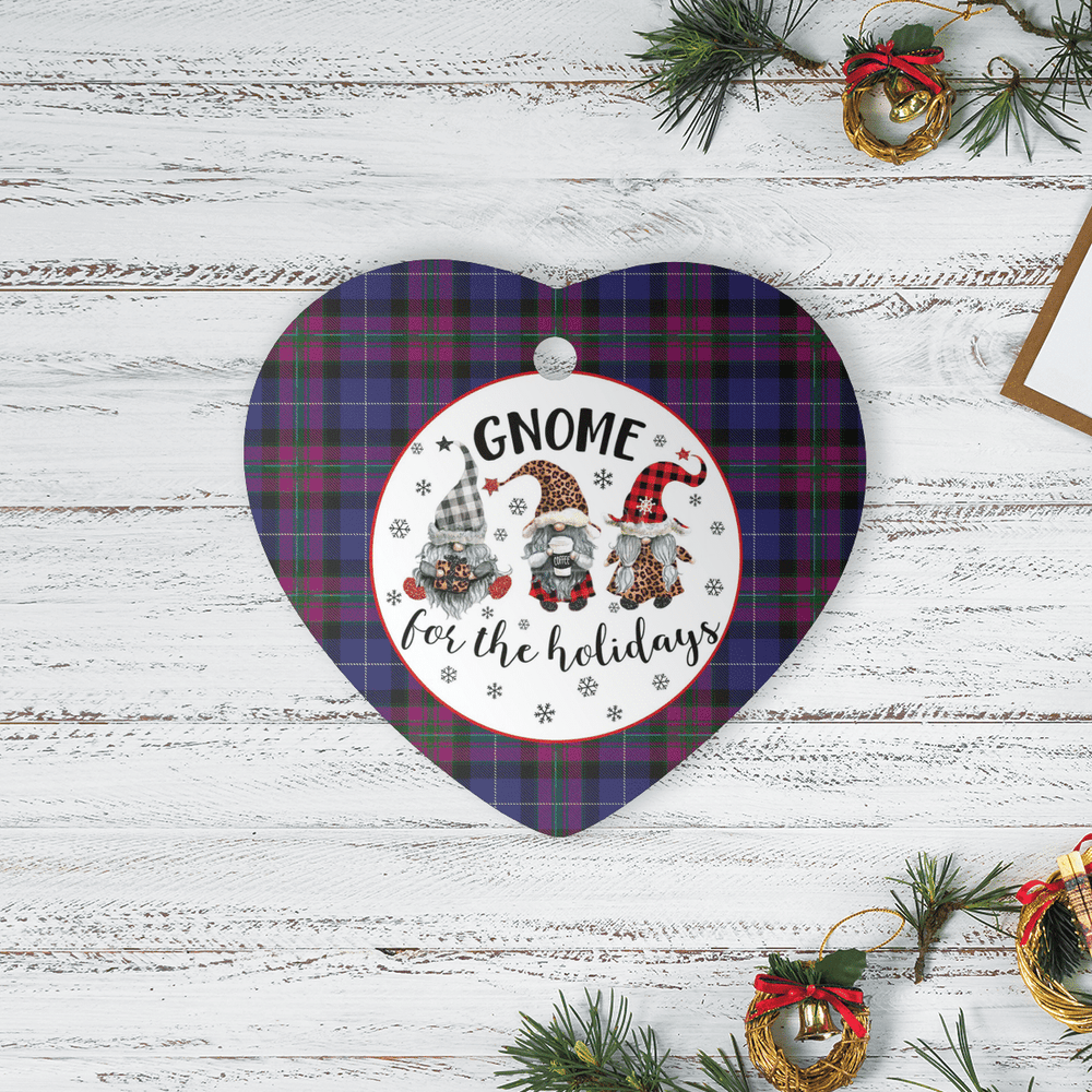 Clan Pride of Scotland Tartan Tartan Crest Gnome Heart Ceramic Ornament KU58 Pride of Scotland Tartan Tartan Christmas   