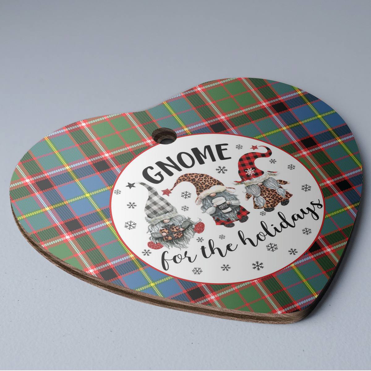 Clan Stirling (of Keir) Tartan Tartan Crest Gnome Heart Ceramic Ornament XX52 Stirling (of Keir) Tartan Tartan Christmas   