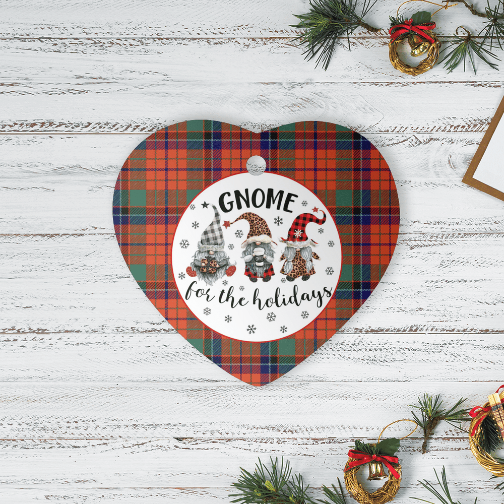 Clan Nicolson Ancient Tartan Tartan Crest Gnome Heart Ceramic Ornament AE17 Nicolson Ancient Tartan Tartan Christmas   