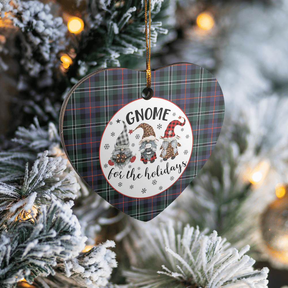 Clan Rose Hunting Modern Tartan Tartan Crest Gnome Heart Ceramic Ornament WZ44 Rose Hunting Modern Tartan Tartan Christmas   